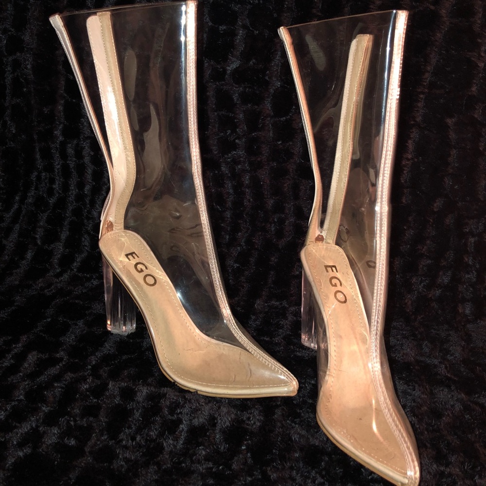 Clear plastic boots
